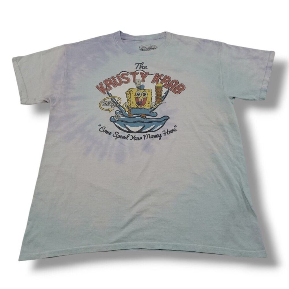 Spongebob Squarepants Shirt Size Large Lrg The Krusty Crab Graphic Print T-Shirt